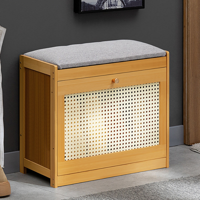 Shoe Storage Bench | Bamboo & ABS | Breathable Flip-Top Design | Entryway Shoe Rack 10