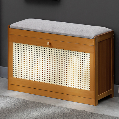 Shoe Storage Bench | Bamboo & ABS | Breathable Flip-Top Design | Entryway Shoe Rack 1