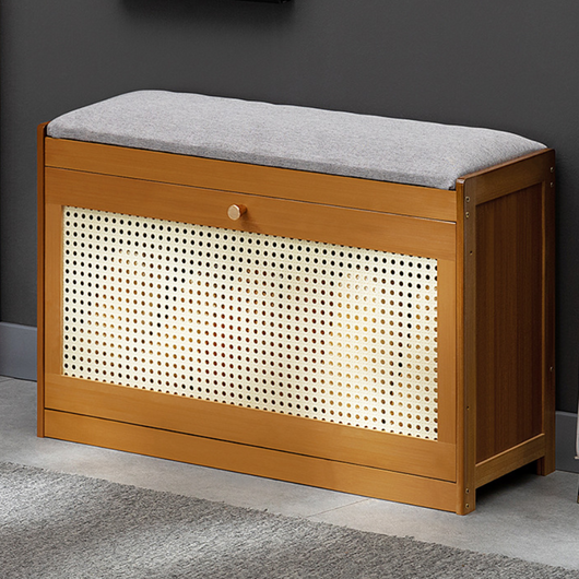 Shoe Storage Bench | Bamboo & ABS | Breathable Flip-Top Design | Entryway Shoe Rack 1