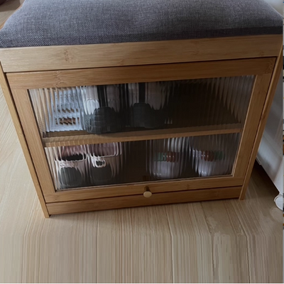 Shoe Storage Bench | Bamboo & ABS | Breathable Flip-Top Design | Entryway Shoe Rack 9