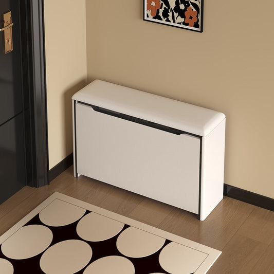 Shoe Storage Bench | PU Leather & Pine | Minimalist Design | 2-Tier Organizer for Entryway 0
