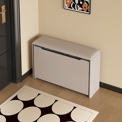 Shoe Storage Bench | PU Leather & Pine | Minimalist Design | 2-Tier Organizer for Entryway 2