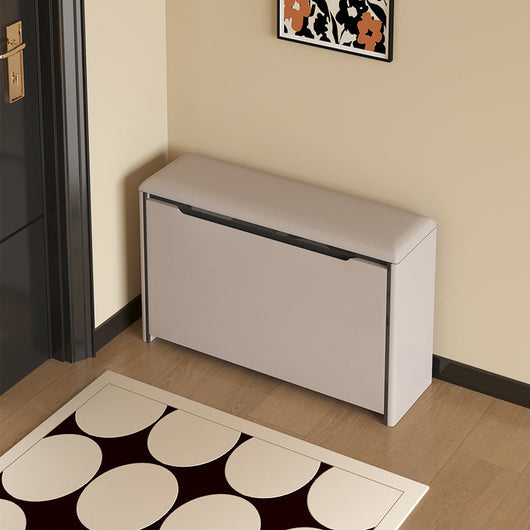 Shoe Storage Bench | PU Leather & Pine | Minimalist Design | 2-Tier Organizer for Entryway 9
