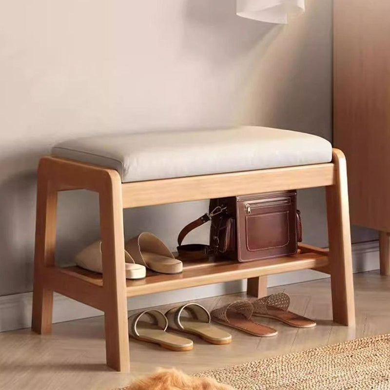 Shoe Storage Cabinet | Solid Wood & Tech Cloth | Compact 1-Tier Design | Entryway Organizer 10