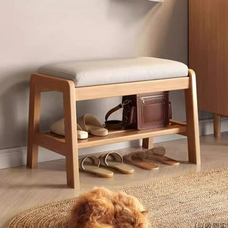 Shoe Storage Cabinet | Solid Wood & Tech Cloth | Compact 1-Tier Design | Entryway Organizer 11