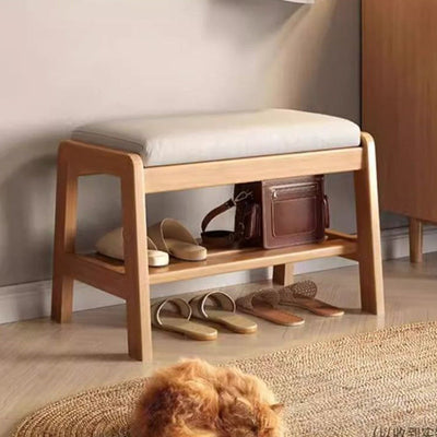 Shoe Storage Cabinet | Solid Wood & Tech Cloth | Compact 1-Tier Design | Entryway Organizer 11