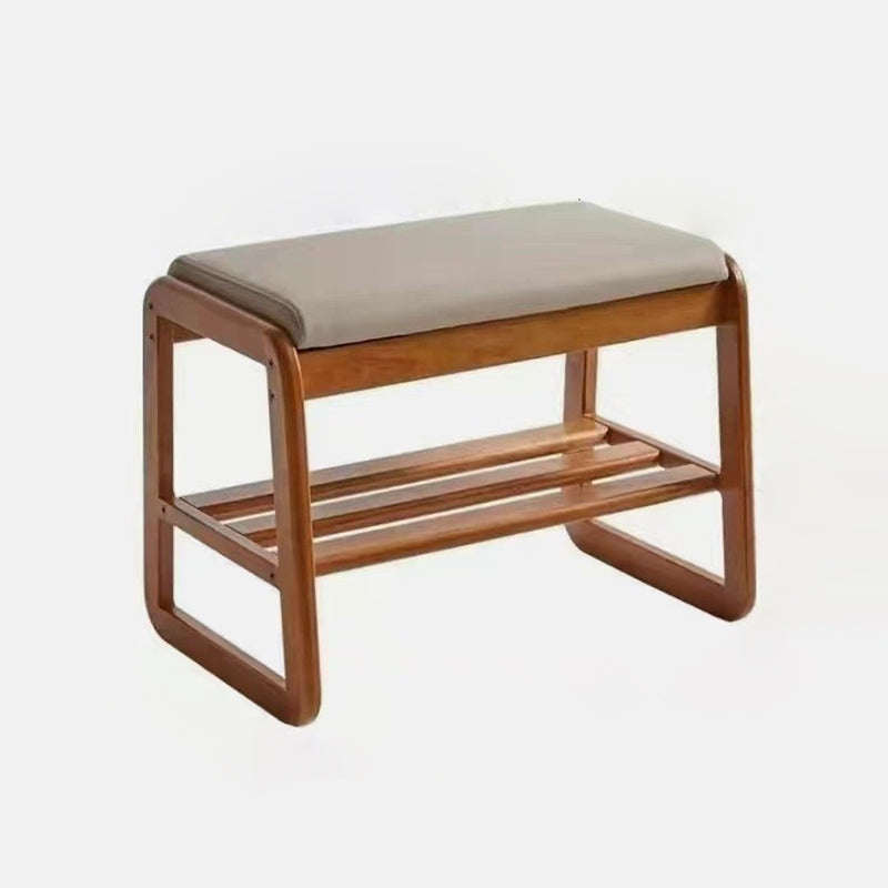 Shoe Storage Cabinet | Solid Wood & Tech Cloth | Compact 1-Tier Design | Entryway Organizer 13