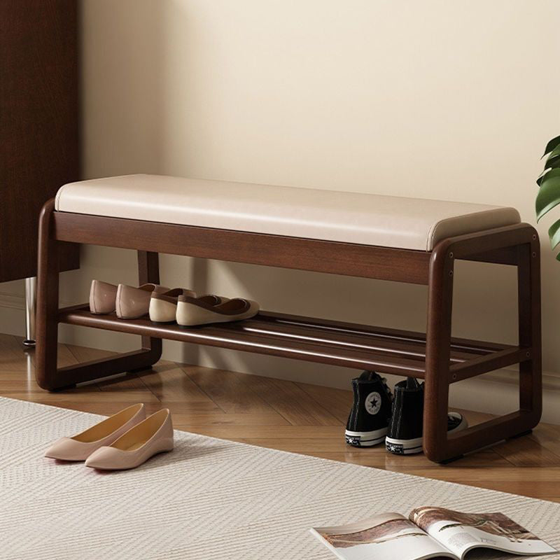Shoe Storage Cabinet | Solid Wood & Tech Cloth | Compact 1-Tier Design | Entryway Organizer 15