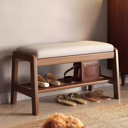 Shoe Storage Cabinet | Solid Wood & Tech Cloth | Compact 1-Tier Design | Entryway Organizer 2