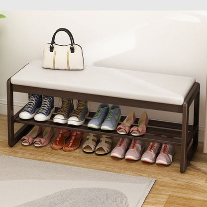 Shoe Storage Cabinet | Solid Wood & Tech Cloth | Compact 1-Tier Design | Entryway Organizer 3