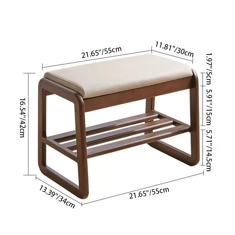 Shoe Storage Cabinet | Solid Wood & Tech Cloth | Compact 1-Tier Design | Entryway Organizer 4