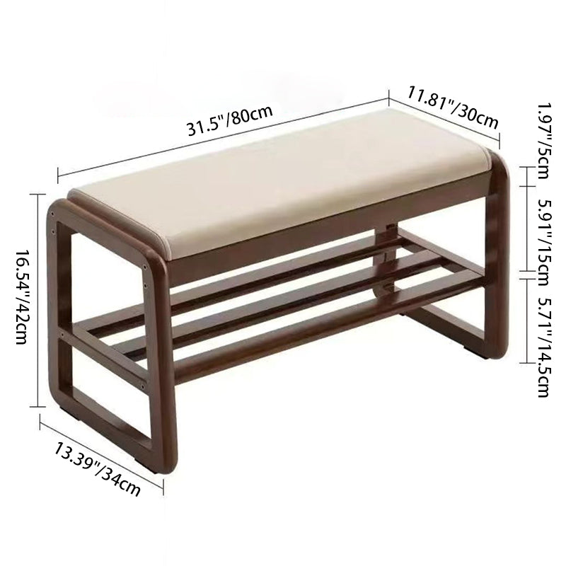 Shoe Storage Cabinet | Solid Wood & Tech Cloth | Compact 1-Tier Design | Entryway Organizer 5