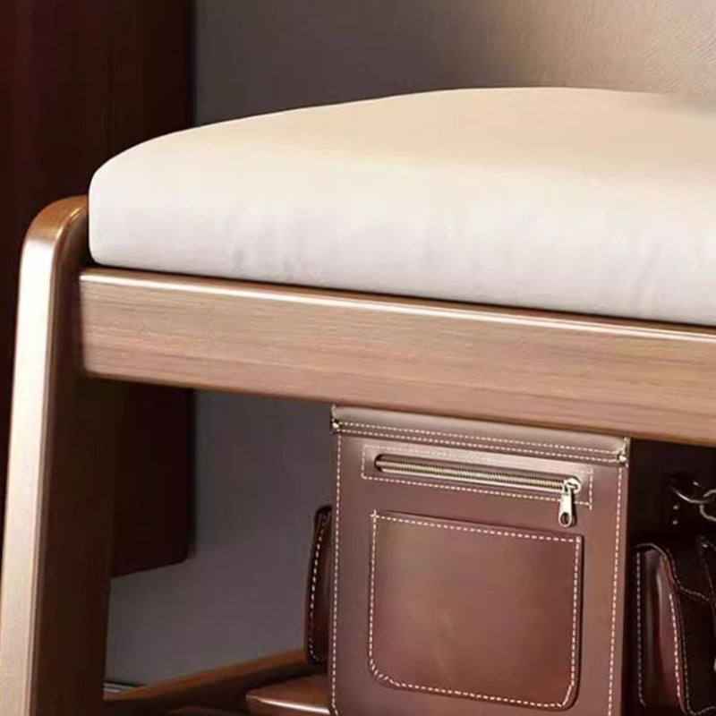 Shoe Storage Cabinet | Solid Wood & Tech Cloth | Compact 1-Tier Design | Entryway Organizer 7