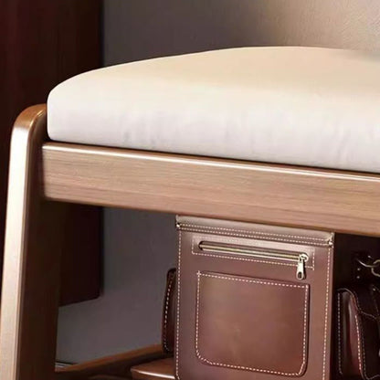 Shoe Storage Cabinet | Solid Wood & Tech Cloth | Compact 1-Tier Design | Entryway Organizer 7