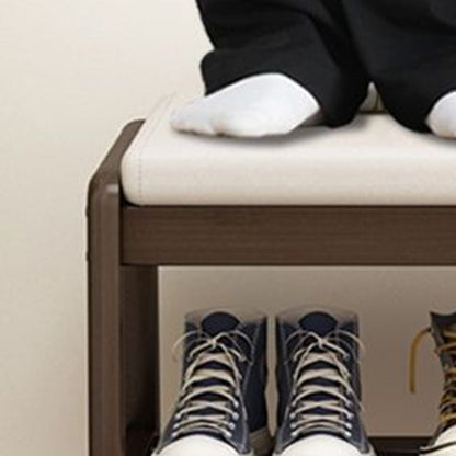 Shoe Storage Cabinet | Solid Wood & Tech Cloth | Compact 1-Tier Design | Entryway Organizer 8