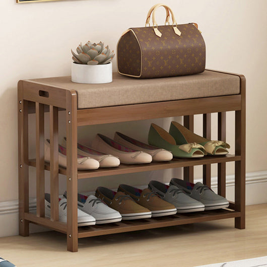 Shoe Storage Rack | Minimalist Bamboo Rattan with 2-Tier Design | Perfect for Entryway Organization 2