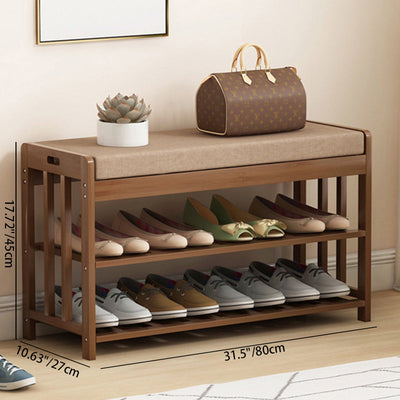 Shoe Storage Rack | Minimalist Bamboo Rattan with 2-Tier Design | Perfect for Entryway Organization 4