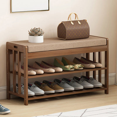 Shoe Storage Rack | Minimalist Bamboo Rattan with 2-Tier Design | Perfect for Entryway Organization 8