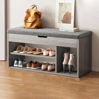 Shoe Storage Rack | Minimalist PU Leather & Wood | 3-Tier Shoe Organizer for Entryway 14