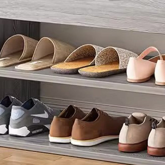 Shoe Storage Rack | Minimalist PU Leather & Wood | 3-Tier Shoe Organizer for Entryway 8