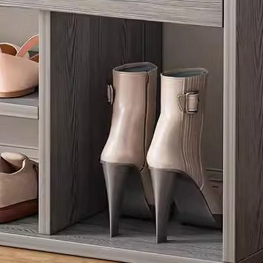 Shoe Storage Rack | Minimalist PU Leather & Wood | 3-Tier Shoe Organizer for Entryway 9