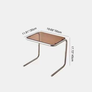 Side Table | Tempered Glass & Iron | Minimalist Design | Living Room Use