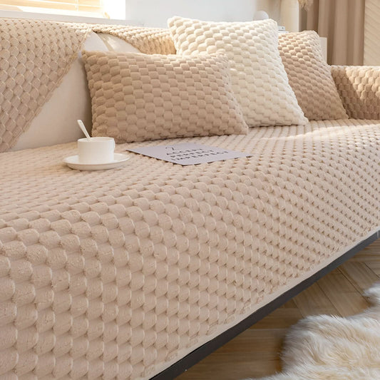 Sofa Cover Honeycomb Design | Non-Slip & Stain-Resistant | Universal Fit for Living Room 0