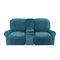 Sofa Cover Velvet Plush with Cup Holders | Non-Slip Protection for 2-Seater Recliner Loveseat