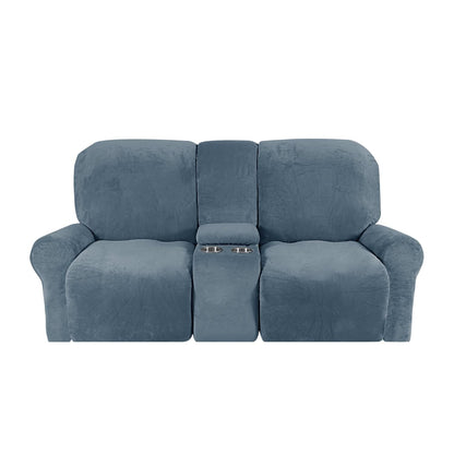 Sofa Cover Velvet Plush with Cup Holders | Non-Slip Protection for 2-Seater Recliner Loveseat 12