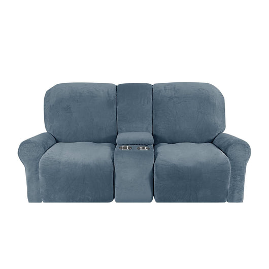 Sofa Cover Velvet Plush with Cup Holders | Non-Slip Protection for 2-Seater Recliner Loveseat 12