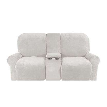 Sofa Cover Velvet Plush with Cup Holders | Non-Slip Protection for 2-Seater Recliner Loveseat 13