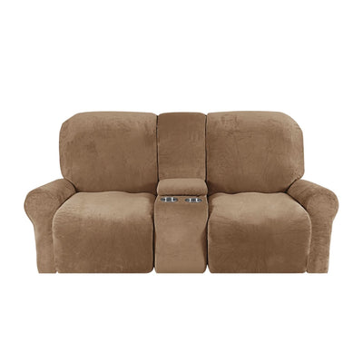 Sofa Cover Velvet Plush with Cup Holders | Non-Slip Protection for 2-Seater Recliner Loveseat 4