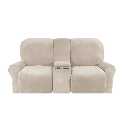 Sofa Cover Velvet Plush with Cup Holders | Non-Slip Protection for 2-Seater Recliner Loveseat 6