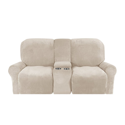 Sofa Cover Velvet Plush with Cup Holders | Non-Slip Protection for 2-Seater Recliner Loveseat 6