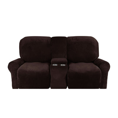 Sofa Cover Velvet Plush with Cup Holders | Non-Slip Protection for 2-Seater Recliner Loveseat 8