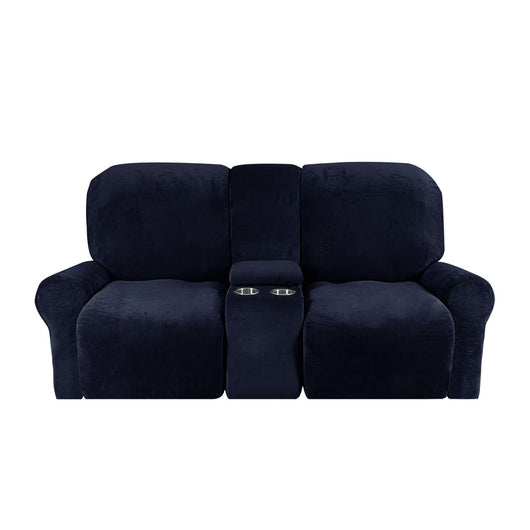 Sofa Cover Velvet Plush with Cup Holders | Non-Slip Protection for 2-Seater Recliner Loveseat 9