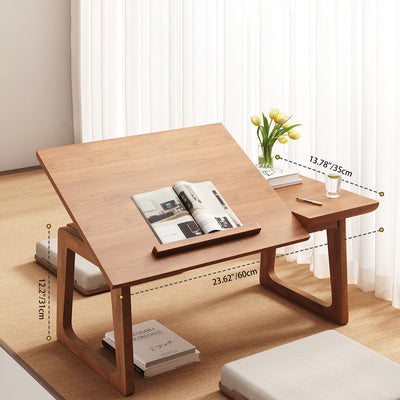 Solid Wood Side Table with Foldable Design & Multi-Angle Surface | Modern Japanese Style for Living Room 3