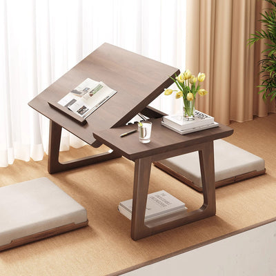 Solid Wood Side Table with Foldable Design & Multi-Angle Surface | Modern Japanese Style for Living Room 8