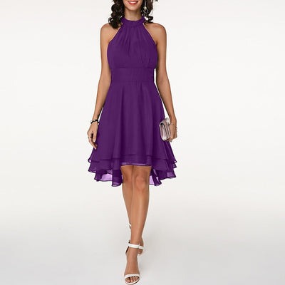 Sophia | Cocktail Dresses Halter Burgundy Chiffon Women Adult Summer 10