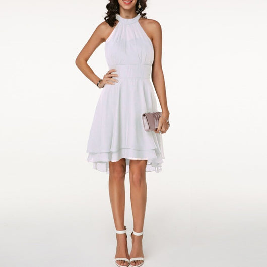Sophia | Cocktail Dresses Halter Burgundy Chiffon Women Adult Summer 11
