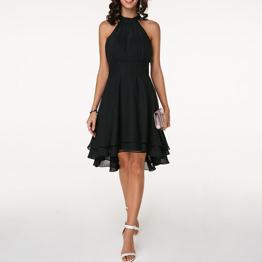Sophia | Cocktail Dresses Halter Burgundy Chiffon Women Adult Summer 12