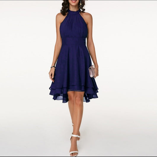 Sophia | Cocktail Dresses Halter Burgundy Chiffon Women Adult Summer 13