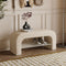 Storage Bench with PU Leather & Lambswool | Minimalist Design with 1 Shelf | Entryway Furniture