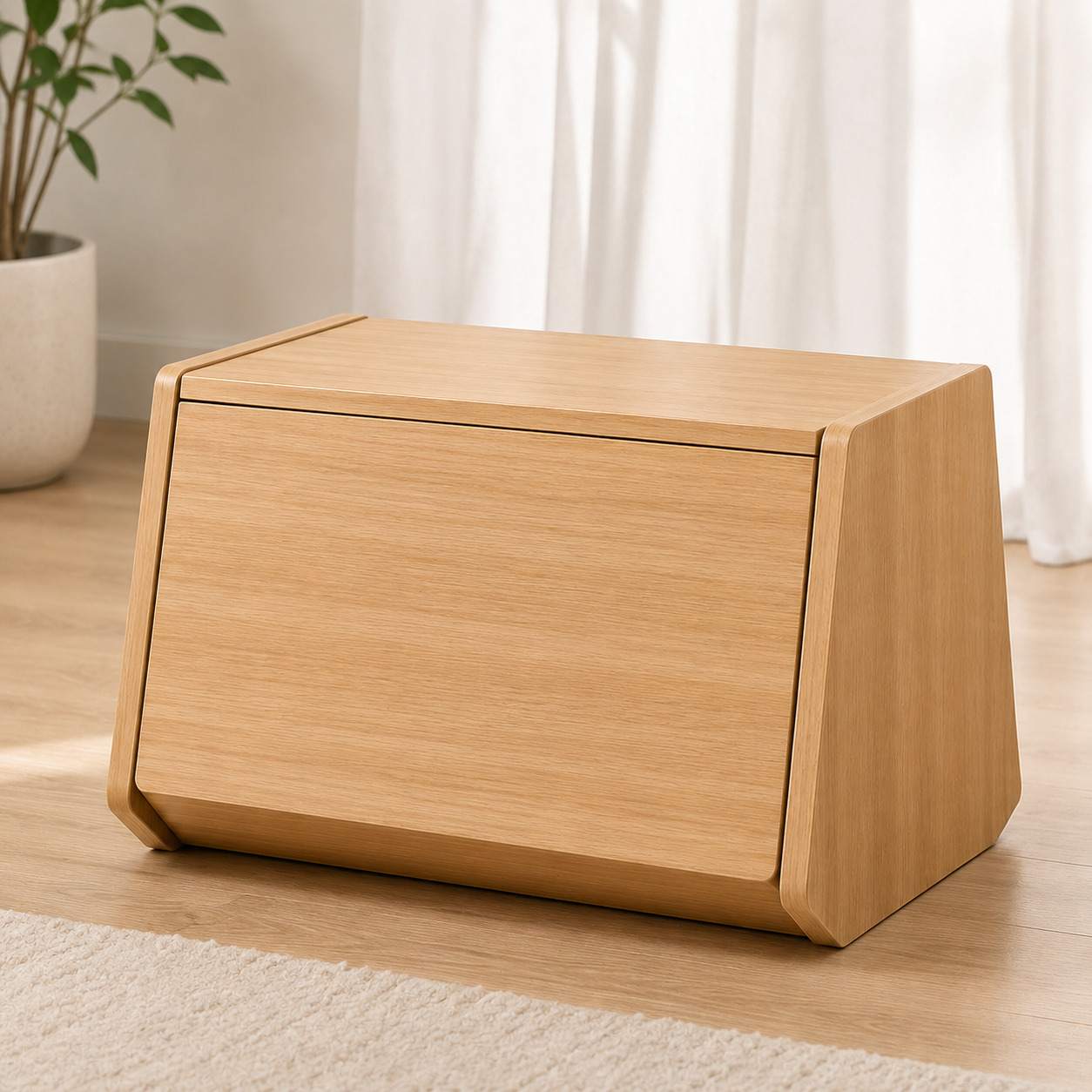 Storage Cabinet | Solid Wood Multi-Layer Organizer with Doors for Bedroom and Living Room 100