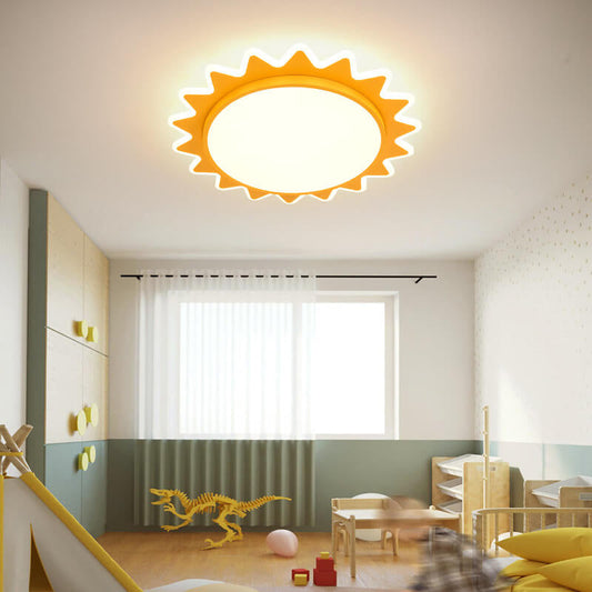 SunnyGlow | Playful Modern Yellow Flush Mount Ceiling Light 0