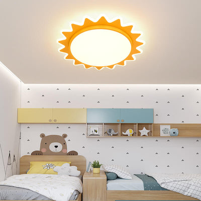 SunnyGlow | Playful Modern Yellow Flush Mount Ceiling Light 1