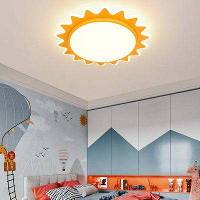 SunnyGlow | Playful Modern Yellow Flush Mount Ceiling Light 2