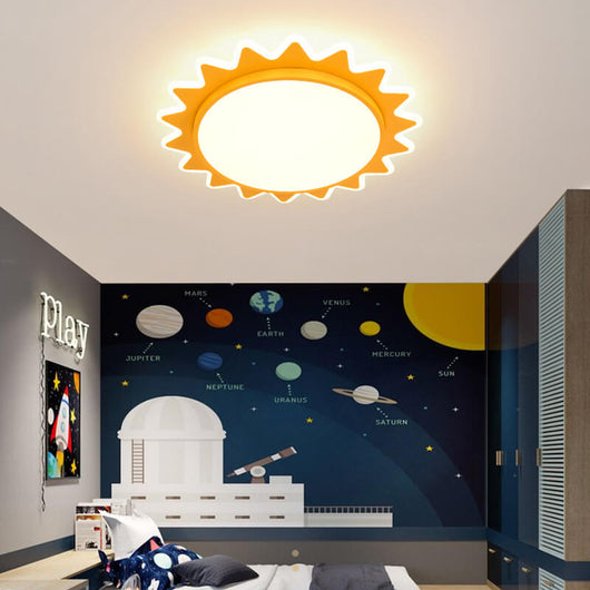 SunnyGlow | Playful Modern Yellow Flush Mount Ceiling Light 3