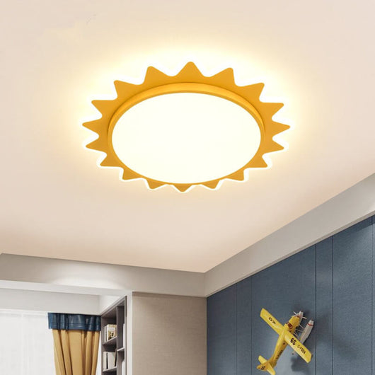 SunnyGlow | Playful Modern Yellow Flush Mount Ceiling Light 4
