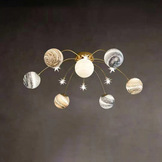 TerraGlow | Colorful Playful 13-Light Semi-Flush Mount Ceiling Light 5